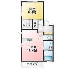 フォレスト・虹ヶ丘 1LDKの間取図画像