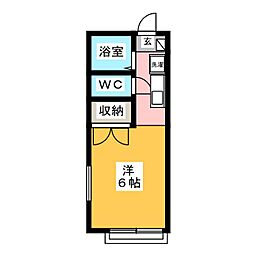 ルミエール野村 ワンルームの間取図画像