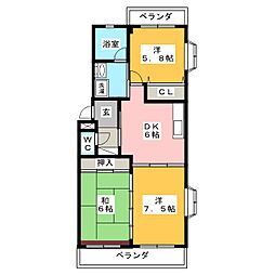 グラシア 3DKの間取図画像