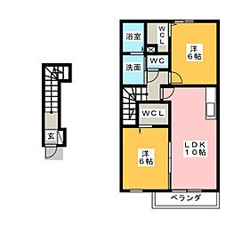 ヴィーヴォ1 2LDKの間取図画像