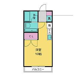 センコーナイン ワンルームの間取図画像