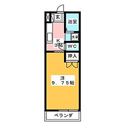コーポブロッサムヒル 1Kの間取図画像