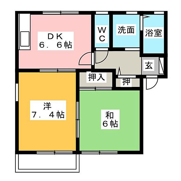 ラローズ　A ｜三重県四日市市東日野町(賃貸アパート2DK・1階・47.00㎡)の写真 その2