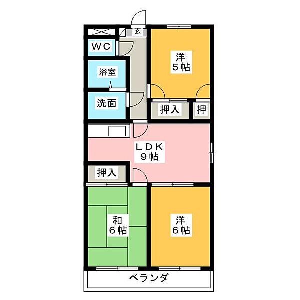 ファミール西浜田　北館 ｜三重県四日市市西浜田町(賃貸マンション3LDK・4階・58.32㎡)の写真 その2