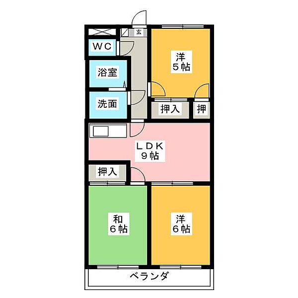 ファミール西浜田　南館 ｜三重県四日市市西浜田町(賃貸マンション3LDK・4階・58.32㎡)の写真 その2