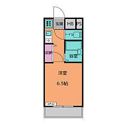 フォレスト森 2階1Kの間取り