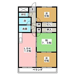アヴァンセ・Ｆ 4階3LDKの間取り