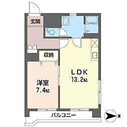 エスポアール城西　壱番館 2階2LDKの間取り
