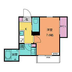 フルスドルフII 1階1Kの間取り