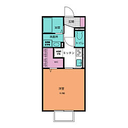 パプリカIII　A棟 1階1Kの間取り