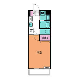 フィオレティーナ四日市 1階1Kの間取り