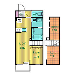 Infina四日市 1階1LDKの間取り