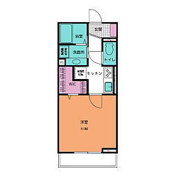 D-chambre 芝田 1階1Kの間取り