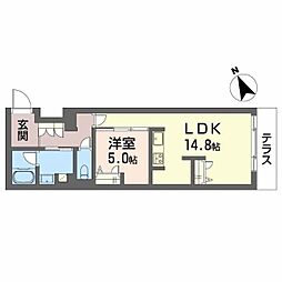 シャーメゾン桜ステージ 1階1LDKの間取り