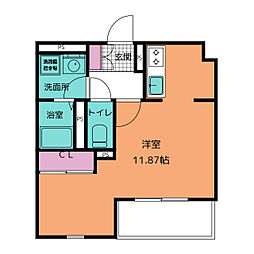シュペール 4階ワンルームの間取り