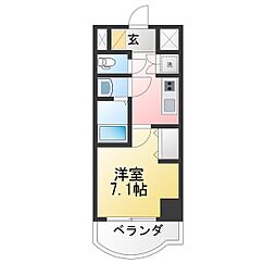レジデンスハマダ 1Kの間取図画像