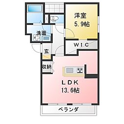 GOLDBELL 1LDKの間取図画像