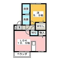 エスペランサS2 1LDKの間取図画像