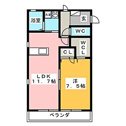 フォレスト・メゾン 1LDKの間取図画像