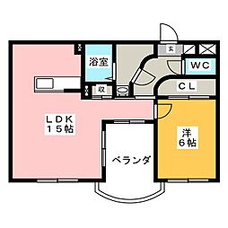 ロス・トーレンス 1LDKの間取図画像