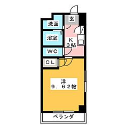 S-FORT四日市西新地 1Kの間取図画像