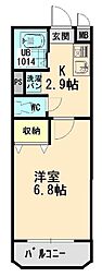ユーミーマンション加藤B棟 1Kの間取図画像