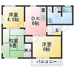 エスパシオ芝田A 3DKの間取図画像