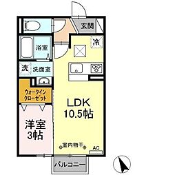 ラルーチェ 1LDKの間取図画像