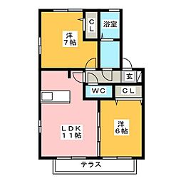 ジュリエッタB 2LDKの間取図画像