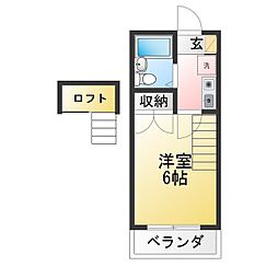 ビバリーシャロン 1Kの間取図画像