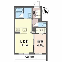 シャーメゾン クオソーレ 1LDKの間取図画像