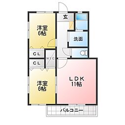 グラシアフィス霞ケ浦3番館 2LDKの間取図画像