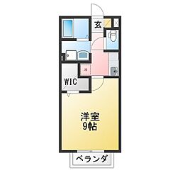 クレール翔 1Kの間取図画像
