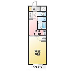 ドミール石塚 1DKの間取図画像