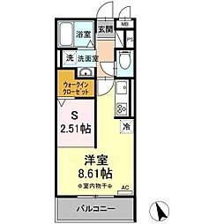 エスペランサS8 ワンルームの間取図画像