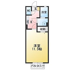 レジデンス芝田 1Kの間取図画像