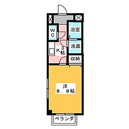 ドルトワールみなみまち 1Kの間取図画像