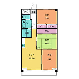 グランレーヴ 3LDKの間取図画像