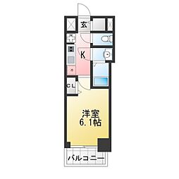 プレリス四日市ティエルナ 1Kの間取図画像