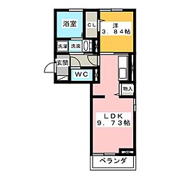 アイティオーD-room東新町東館 1LDKの間取図画像
