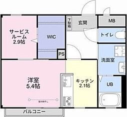ユトリロ B棟 1SKの間取図画像