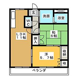 グレイス・ヴィラ 2LDKの間取図画像