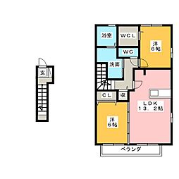 スルモンエトワルB 2LDKの間取図画像