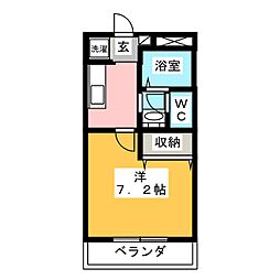 グランチェスタ 1Kの間取図画像