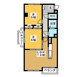サニーパレス・Ｋ 2階2LDKの間取り