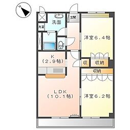 リュミエールA 2LDKの間取図画像
