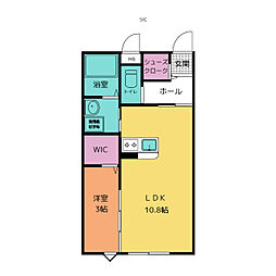 ＥＡＳＴ 2階1LDKの間取り