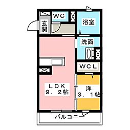 La　Paix　（ラペ） 3階1LDKの間取り