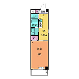 Ｍ．ｆｌａｔ 2階1DKの間取り