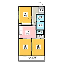 エスペランサ 3階3DKの間取り